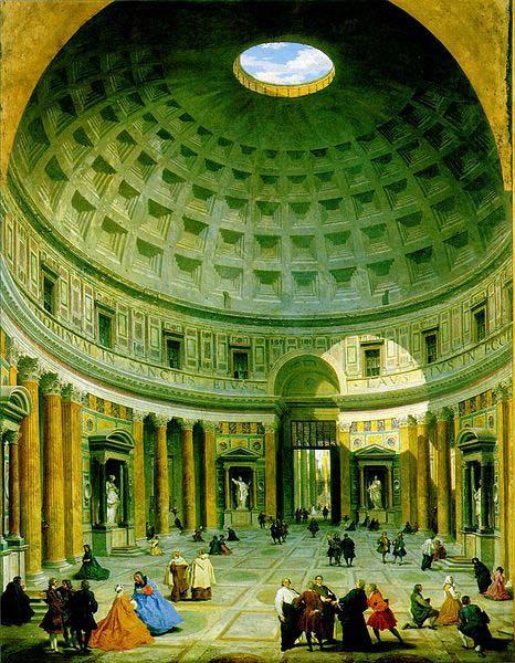 The interior of the Pantheon, Giovanni Paolo Pannini